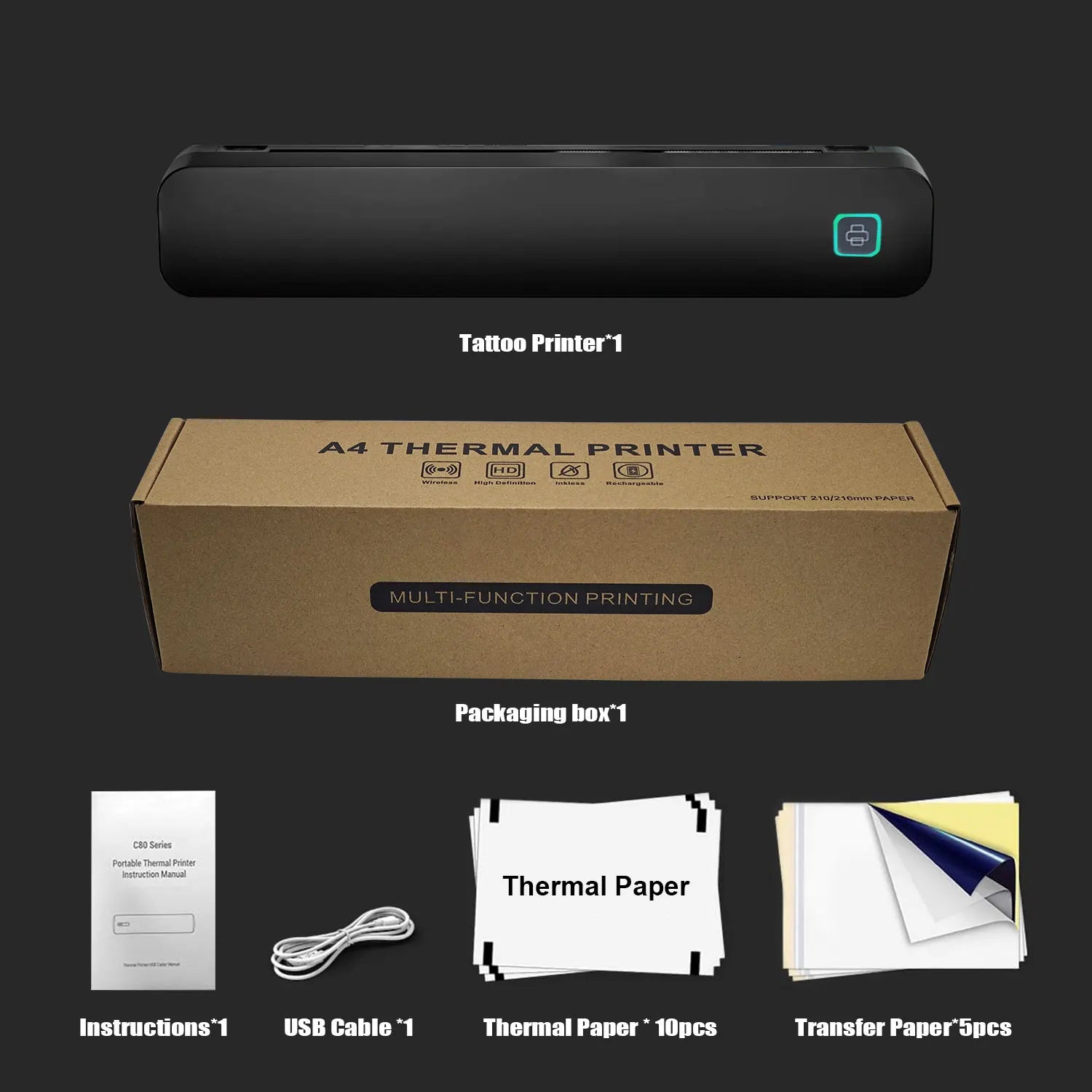 Inkless Portable Tattoo Transfer Printer