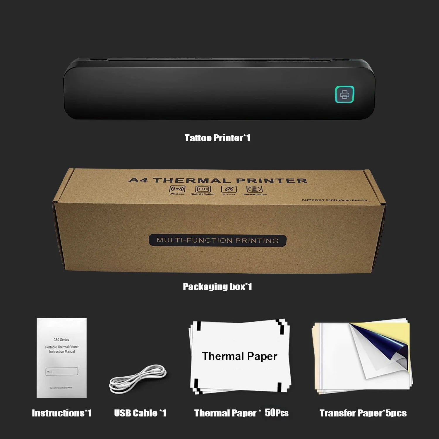 Inkless Portable Tattoo Transfer Printer