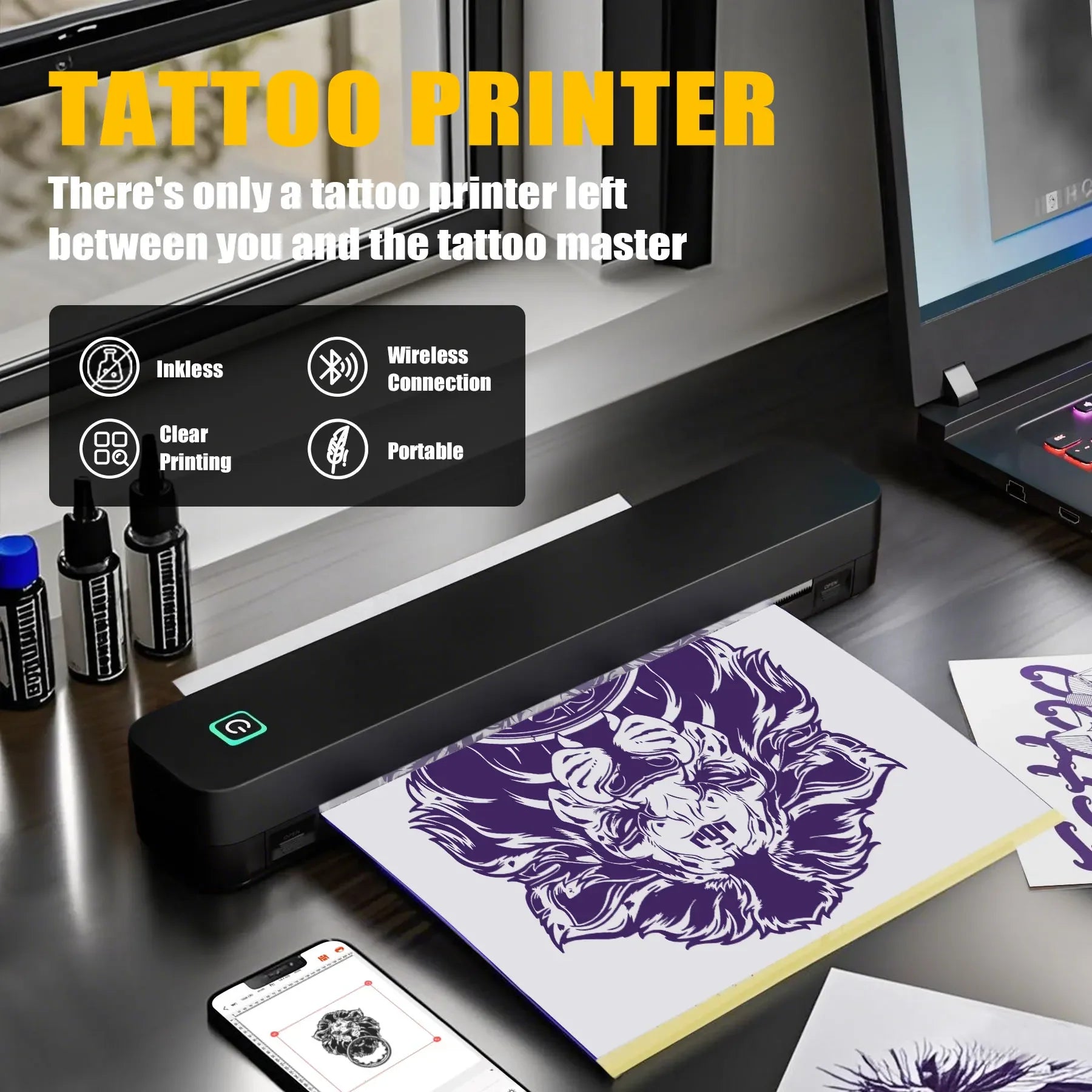 Inkless Portable Tattoo Transfer Printer